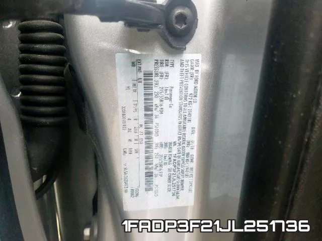 1FADP3F21JL251736 фото 2