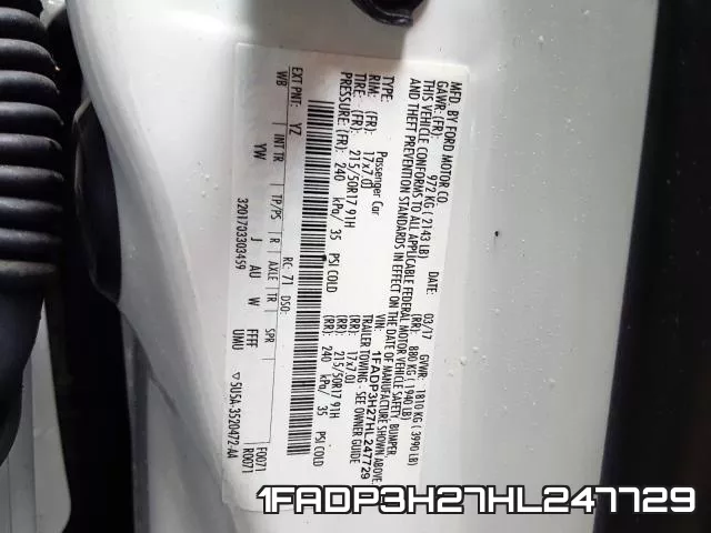 1FADP3H27HL247729 фото 2