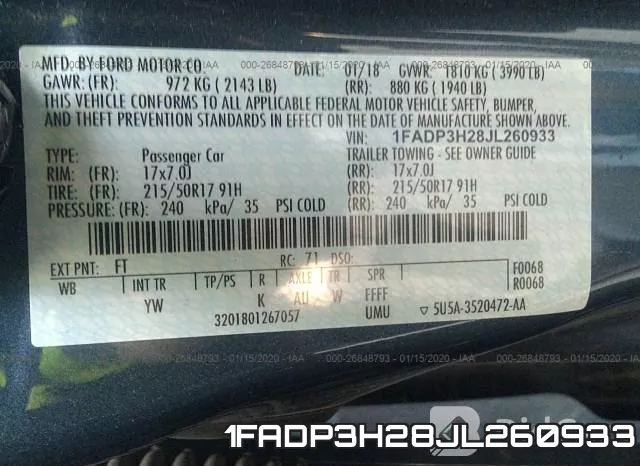 1FADP3H28JL260933 фото 7