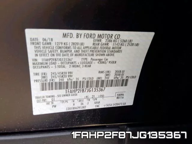 1FAHP2F87JG135367 фото 2