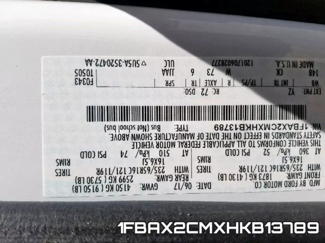1FBAX2CMXHKB13789 фото 2