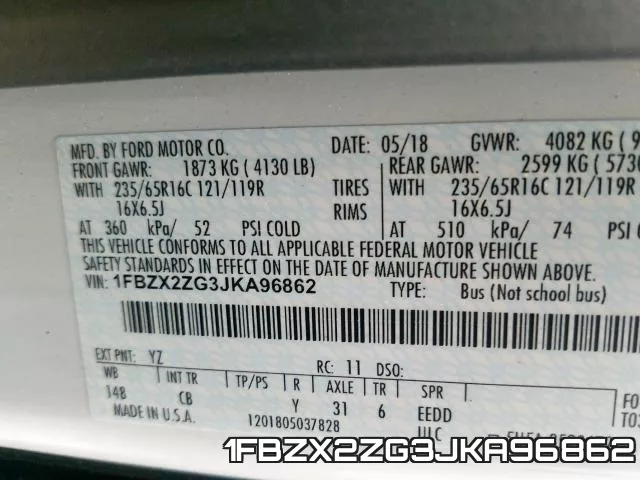 1FBZX2ZG3JKA96862 фото 2