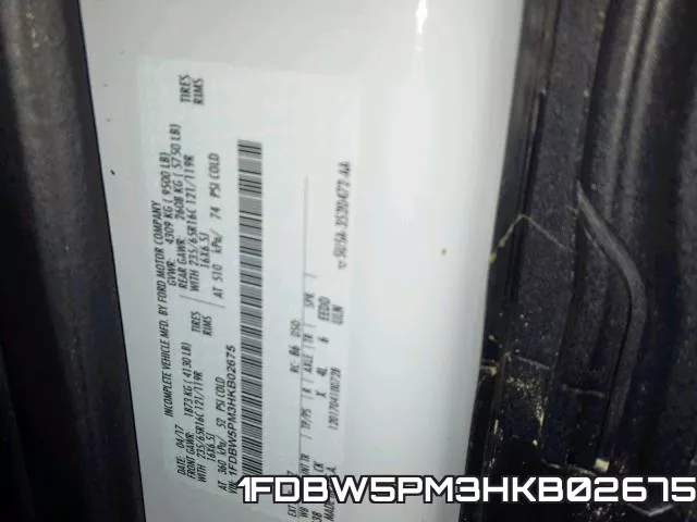 1FDBW5PM3HKB02675 фото 2