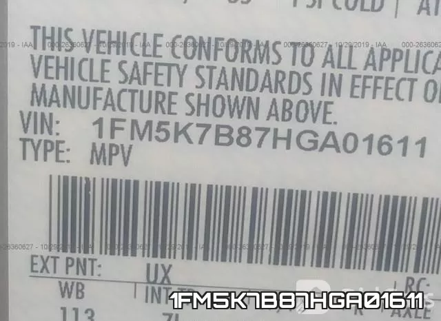 1FM5K7B87HGA01611 фото 6