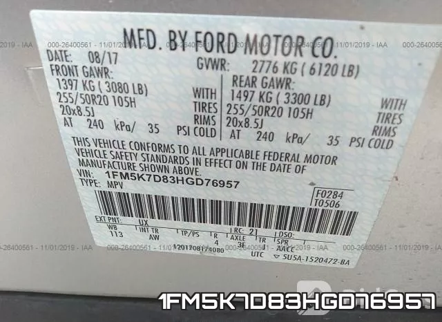 1FM5K7D83HGD76957 фото 9
