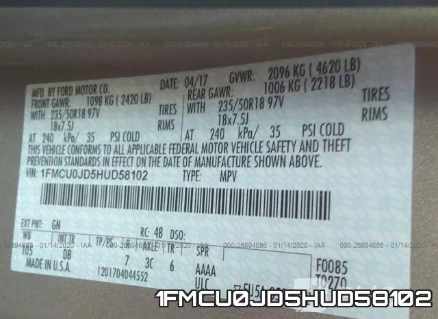 1FMCU0JD5HUD58102 фото 9