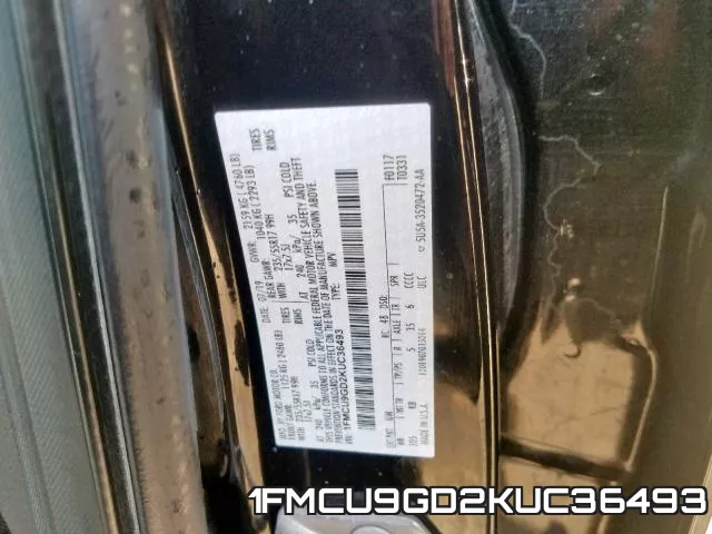 1FMCU9GD2KUC36493 фото 2