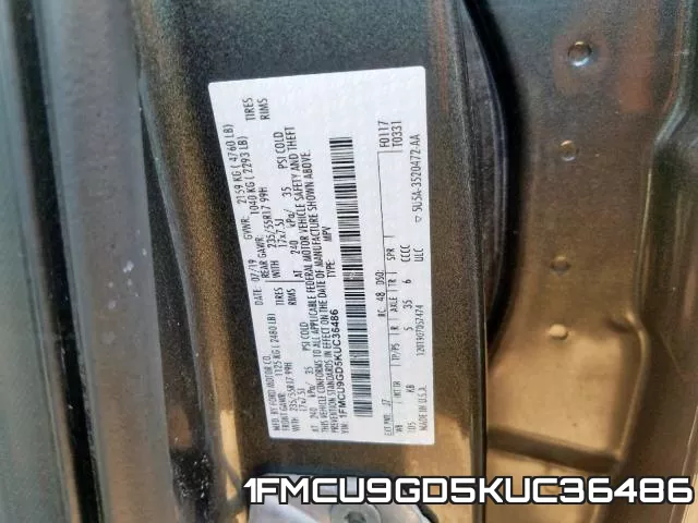1FMCU9GD5KUC36486 фото 2