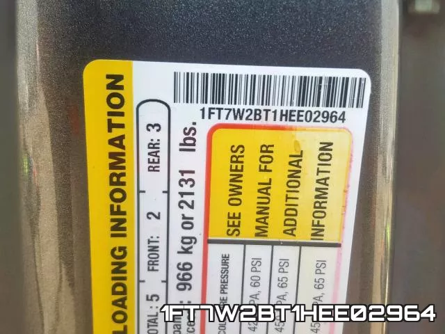 1FT7W2BT1HEE02964 фото 2