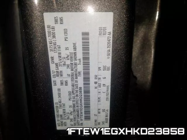 1FTEW1EGXHKD23858 фото 2