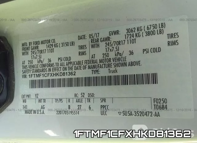 1FTMF1CFXHKD81362 фото 10