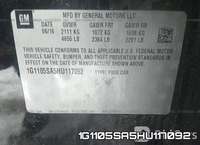 1G1105SA5HU117092 фото 8