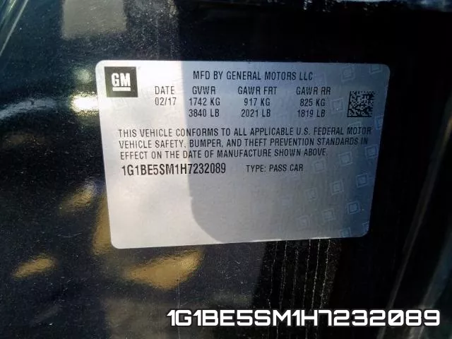 1G1BE5SM1H7232089 фото 2