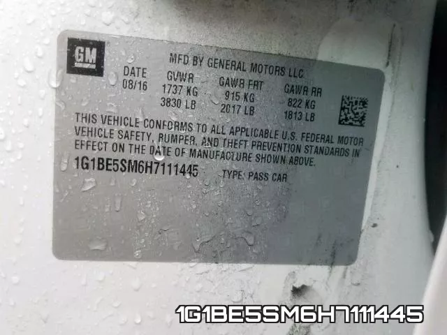1G1BE5SM6H7111445 фото 2