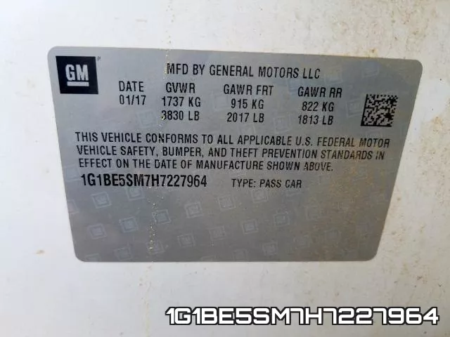 1G1BE5SM7H7227964 фото 2