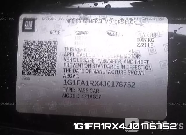 1G1FA1RX4J0176752 фото 8