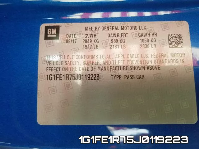 1G1FE1R75J0119223 фото 2