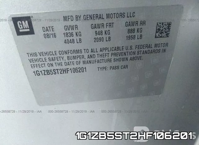 1G1ZB5ST2HF106201 фото 10