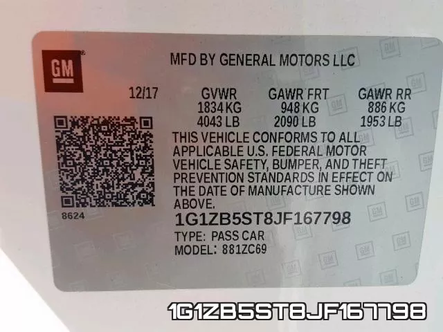1G1ZB5ST8JF167798 фото 2