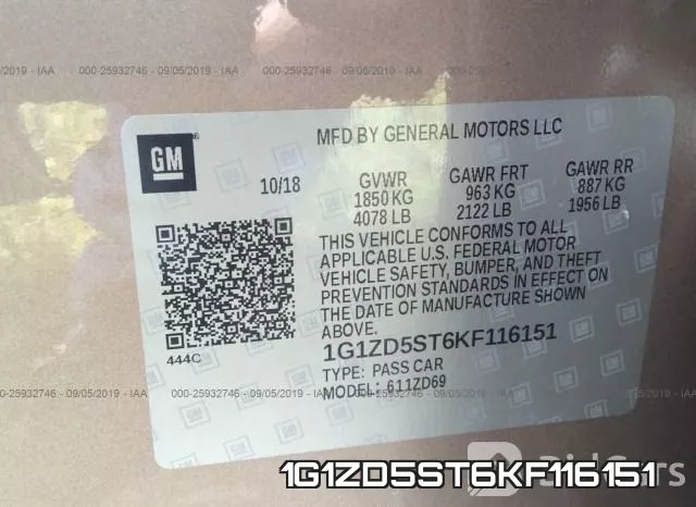 1G1ZD5ST6KF116151 фото 8