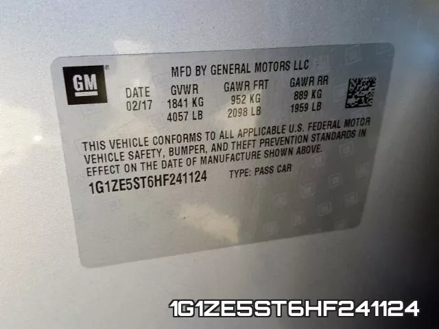 1G1ZE5ST6HF241124 фото 2