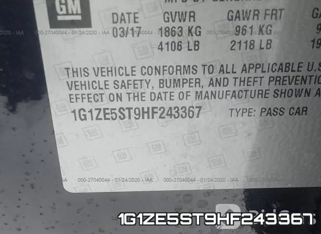 1G1ZE5ST9HF243367 фото 7