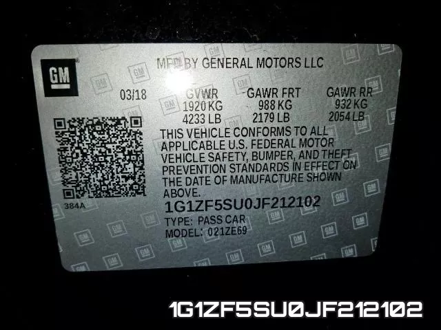 1G1ZF5SU0JF212102 фото 2