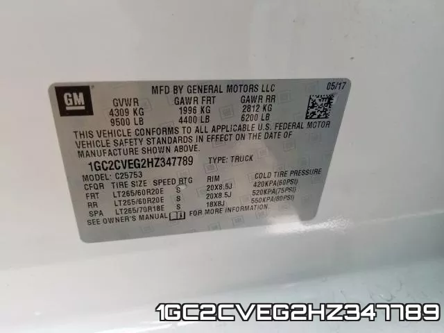 1GC2CVEG2HZ347789 фото 2