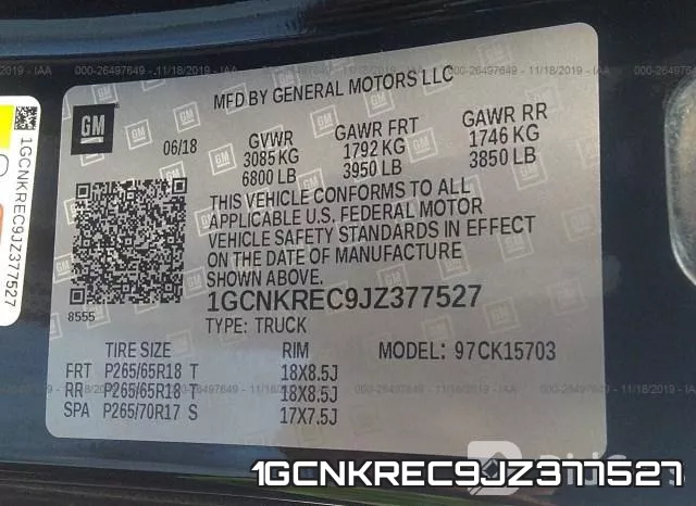 1GCNKREC9JZ377527 фото 10