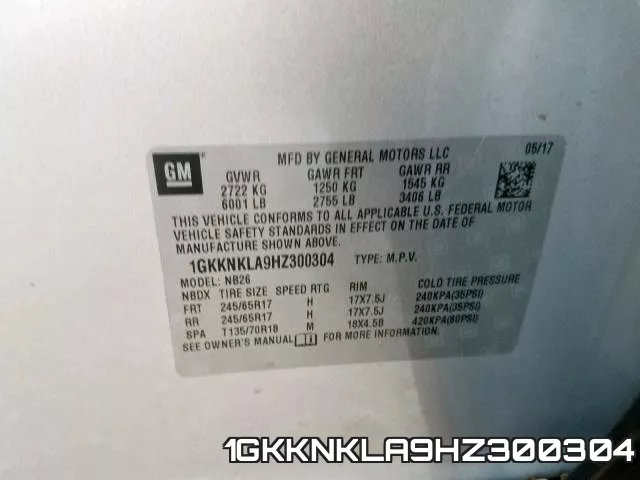 1GKKNKLA9HZ300304 фото 2