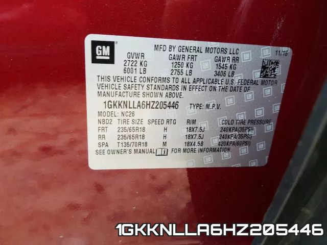 1GKKNLLA6HZ205446 фото 2