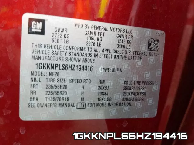1GKKNPLS6HZ194416 фото 2