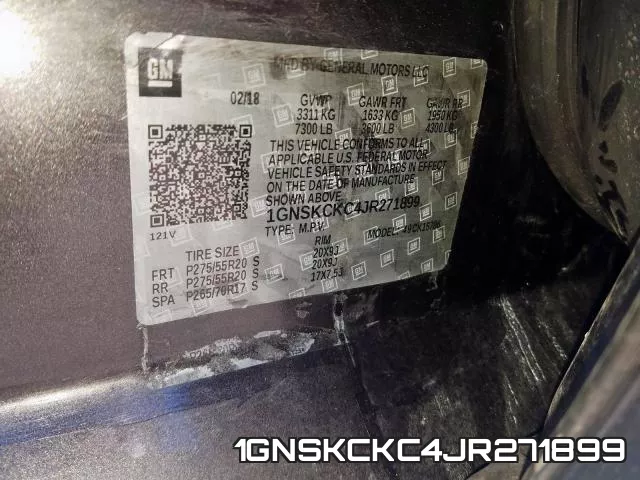 1GNSKCKC4JR271899 фото 2