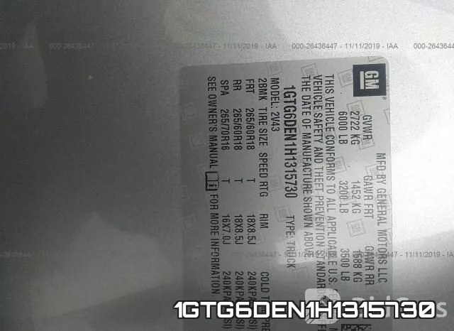 1GTG6DEN1H1315730 фото 9