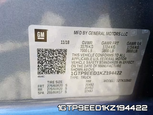 1GTP9EED1KZ194422 фото 2