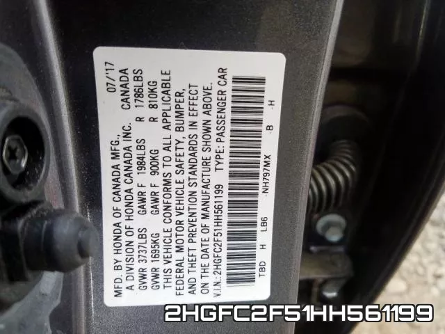 2HGFC2F51HH561199 фото 2