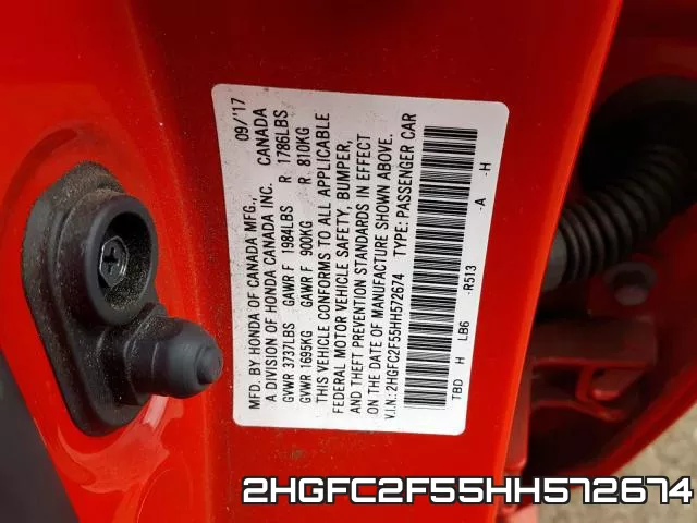 2HGFC2F55HH572674 фото 2