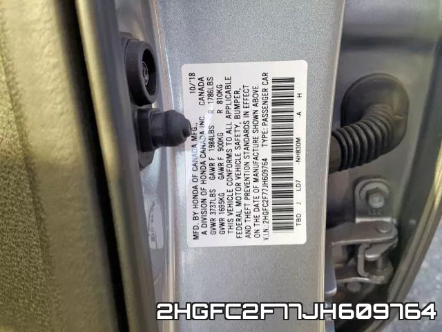 2HGFC2F77JH609764 фото 2