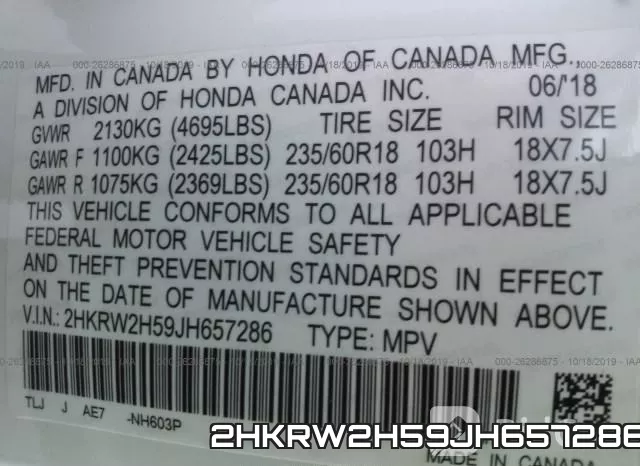 2HKRW2H59JH657286 фото 8