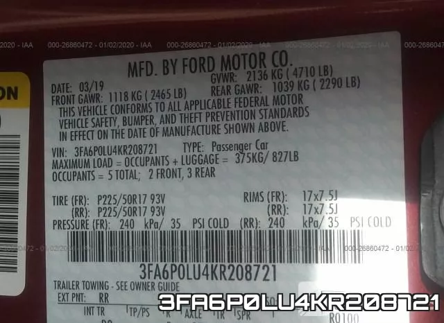 3FA6P0LU4KR208721 фото 8