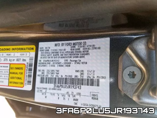 3FA6P0LU5JR193743 фото 2