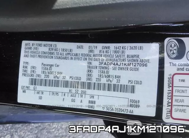 3FADP4AJ1KM127096 фото 10