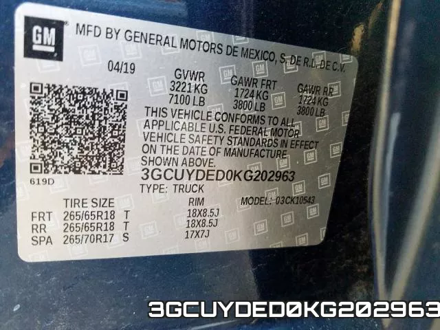 3GCUYDED0KG202963 фото 2