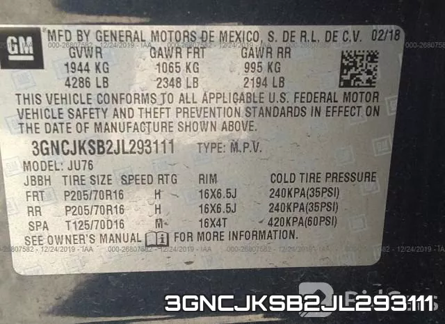 3GNCJKSB2JL293111 фото 8