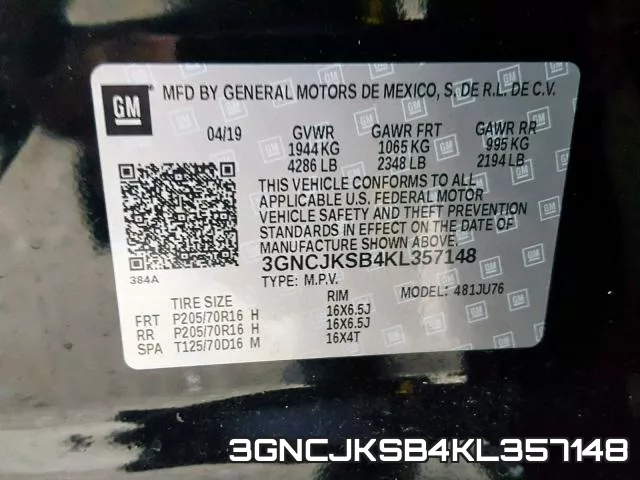 3GNCJKSB4KL357148 фото 2