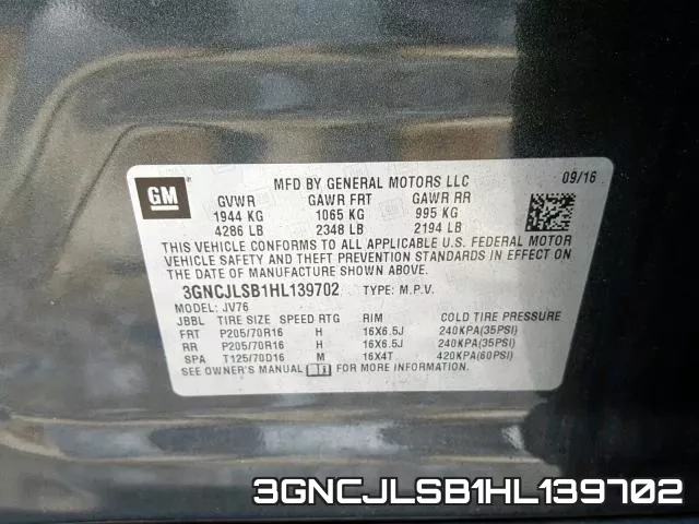3GNCJLSB1HL139702 фото 2