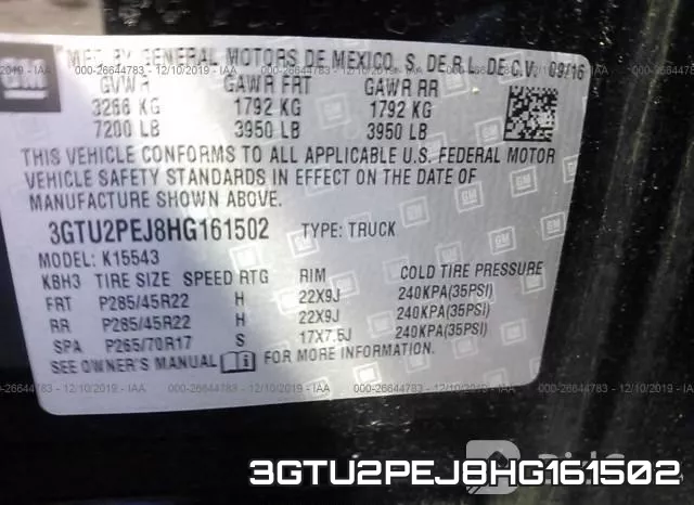 3GTU2PEJ8HG161502 фото 10