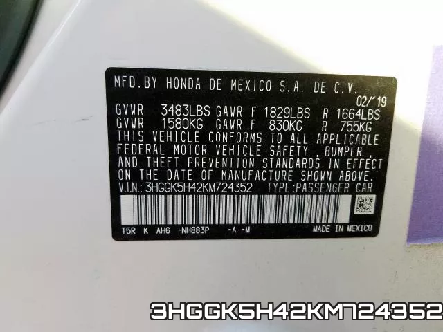 3HGGK5H42KM724352 фото 2