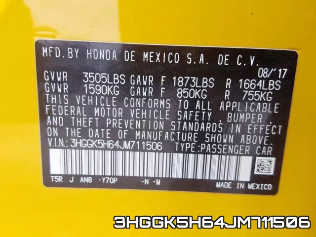3HGGK5H64JM711506 фото 2