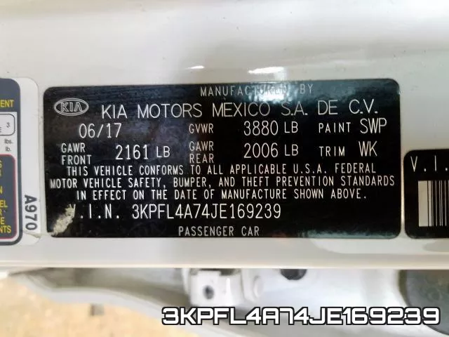 3KPFL4A74JE169239 фото 2